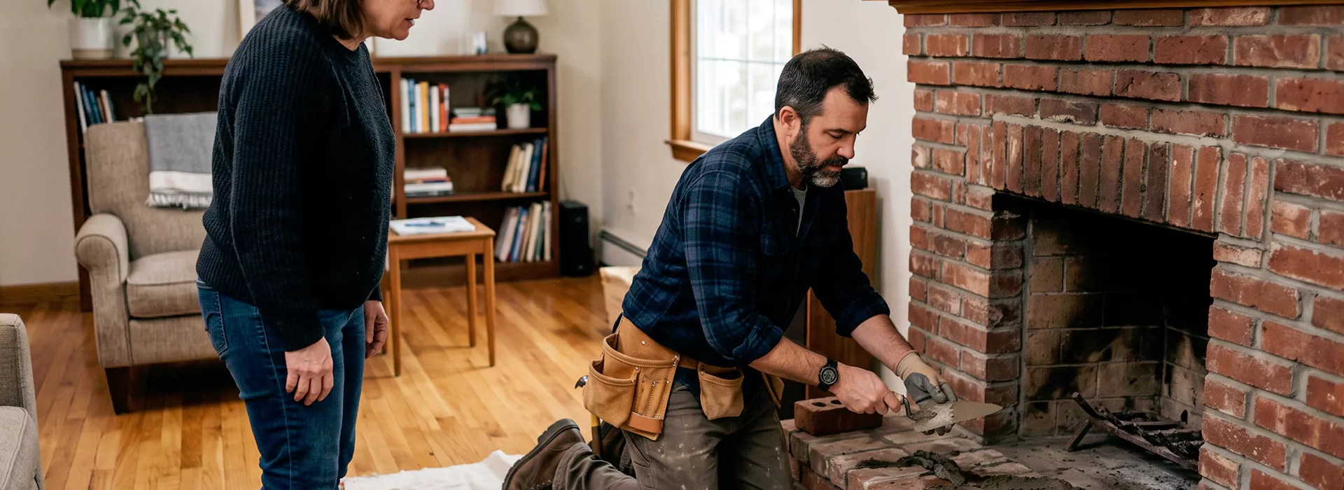 Brick Fireplace Repair in East Brunswick