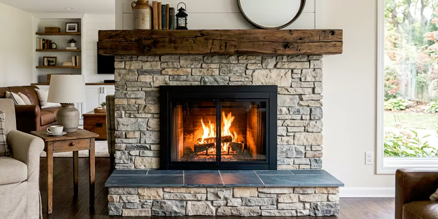 Modern and Farmhouse Fireplace Makeover East Brunswick