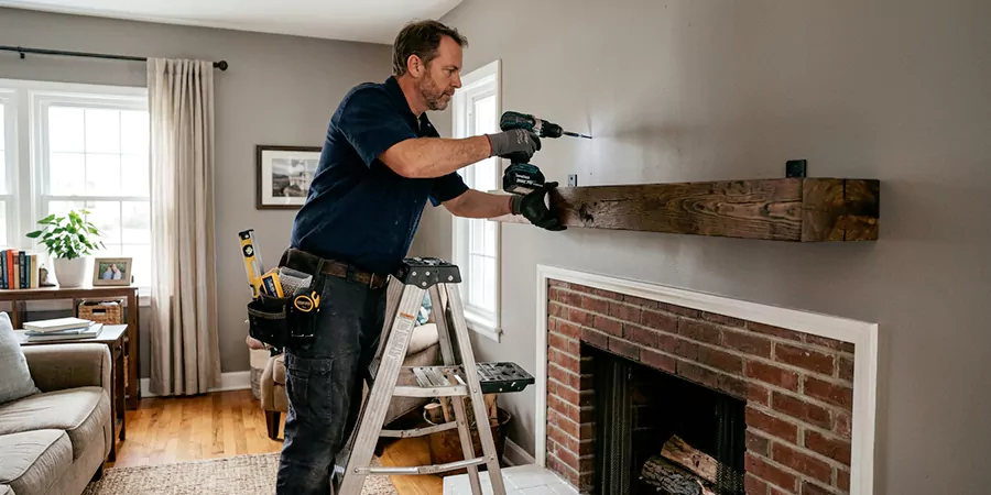 Floating Shelf Mantel Installation East Brunswick